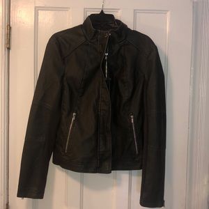 Express dark gray faux leather jacket